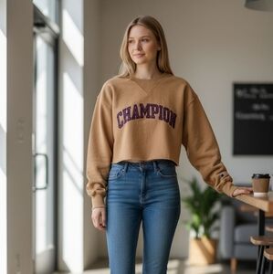 Champion Reverse Weave Cropped Sweatshirt - Medium